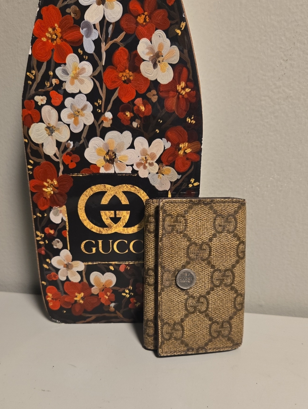 Gucci Tan GG Canvas Key Case/Cardholder